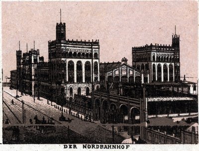 Wien, Østerrike: utsikt over den nordlige jernbanestasjonen i Wien. i "" Verden illustrerer 168 visninger"" Udatert (slutten av 1800-tallet) av Unknown artist