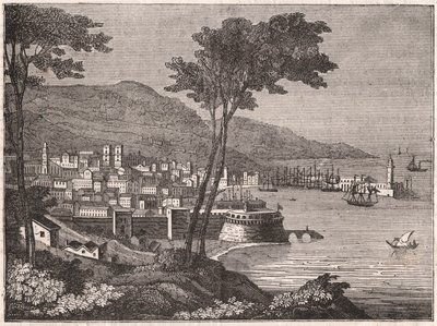 Utsikt fra en skogkledd ås i byen Barcelona, Catalonia, Spania av Unknown