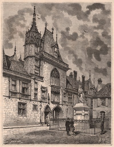 Utsikt fra gaten til Palais Jacques Coeur i Bourges, Frankrike av Unknown