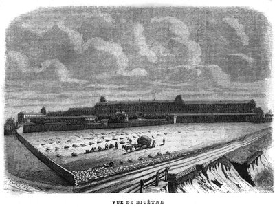 View of Bicetre near Paris in 1858. av Unknown artist