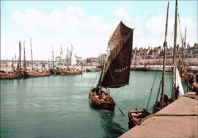 Utsikt over Calais, havnen. Photochrome v. 1890. av Unknown artist