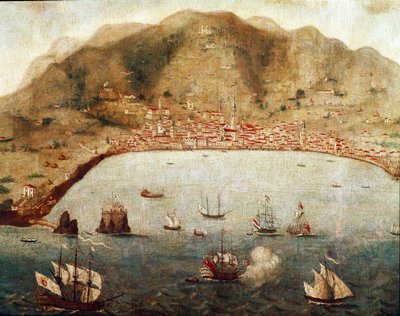 Utsikt over Funchal, Madere Island (maleri av Unknown artist