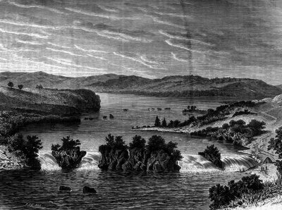 Utsikt over Victoriasjøen, Afrika. Gravering i «The Journal of Youth» av Unknown artist