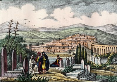 Utsikt over Medeah, den gamle romerske festningen i Algerie. I "" Storia d