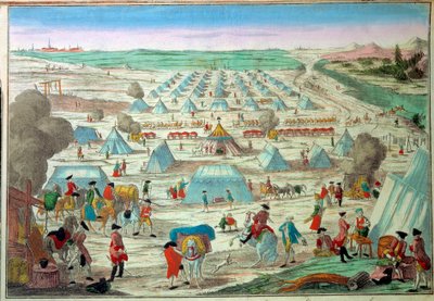 Utsikt over en militærleir i Preussen Gravering av Paris fra 1800-tallet, Armee Museum av Unknown artist