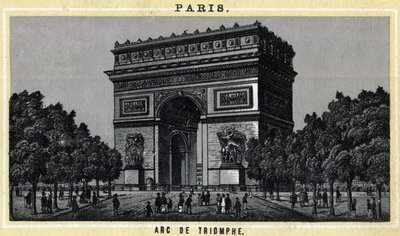Utsikt over Triumfbuen i Paris. av Unknown artist