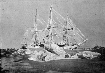 Utsikt over det belgiske vitenskapelige skipet "" Belgica"" brukt i Antarktis-ekspedisjonene, fanget i isen av Unknown artist