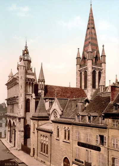 Utsikt over kirken Notre Dame i Dijon. Photochrome v. 1890. av Unknown artist