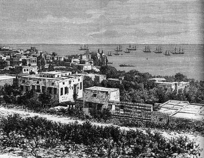 View of the City of Beirut. Engraving in “The Journal of Youth”” av Unknown artist