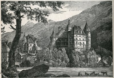 Utsikt over slottet Vizille i Isere. av Unknown artist