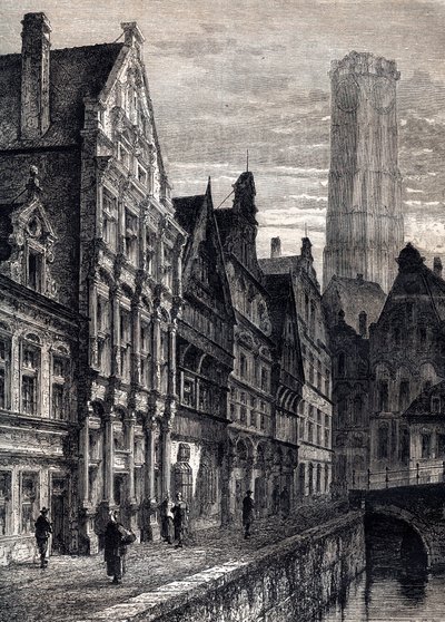 Utsikt over byen Mechelen i Belgia - Utsikt over byen Mechelen i Belgia - ca. 1867 av Unknown artist