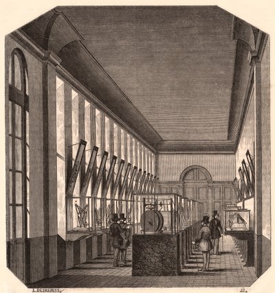 Utsikt over interiøret til Grand Gallery ved Royal Conservatory of Arts and crafts, Paris, Frankrike av Unknown