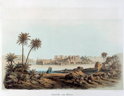 Utsikt over øya Philae i Egypt. Paris fra 1800-tallet, Frankrikes høyskole av Unknown artist