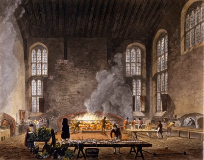 Utsikt over kjøkkenene til Christ Church, Oxford University. 1850 av Unknown artist