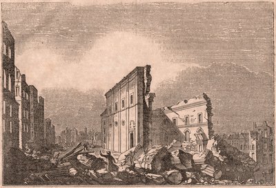 Utsikt over ruinene av St Paul, etter jordskjelvet i 1755, Lisboa, Portugal av Unknown