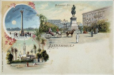 Utsikt over Alexandria - postkort, sent på 1800-tallet av Unknown artist