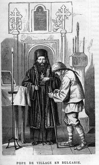 Village Pope in Bulgaria av Unknown artist