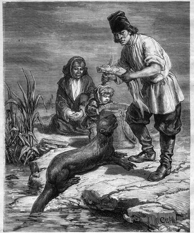 Voyage of Alphonse Louis Pinart in North America and Alaska - hunting and fishing in Alaska - engraving in “Journal des Voyages”” of 1884 av Unknown artist