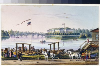 Utsikt over palasset på Kamenny Island i St. Petersburg (Album of Marie Taglioni av Unknown artist