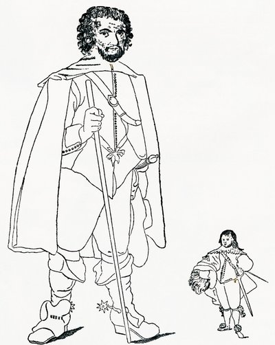 Walter Parsons og Sir Jeffrey Hudson, fra The Strand Magazine utgitt i 1894. av Unknown artist