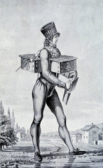 Krigsdrakt fra 1800-tallet. gravering fra 1800-tallet. av Unknown artist