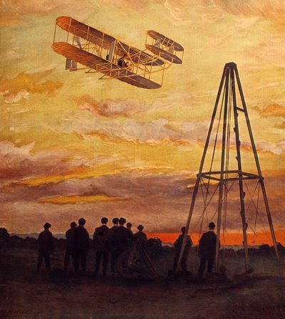 Wilbur Wrights fly (1867–1912) underveis av Unknown Artist