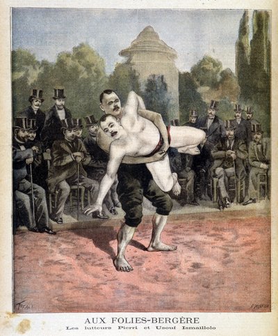 Brytere Pierri og Ussouf Ismaillolo ved Folies Bergeres i Paris. I Le petit journal, 31.03.1895. av Unknown artist