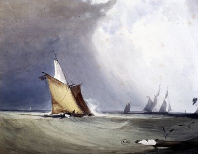 Yachter til sjøs, slutten av 1800-tallet av Unknown artist