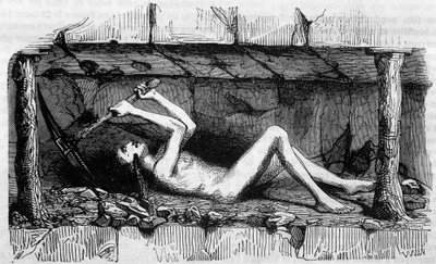 Ung mann som jobber i kullgruvene i England av Unknown artist