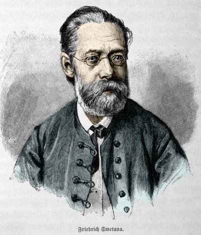 portrett av Bedrich Smetana (1824-1884), tsjekkisk komponist og pianist. av Unknown artist