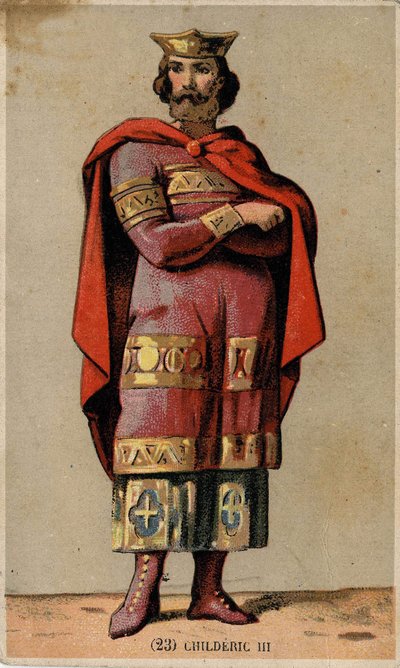 portrait of Childerick III (died 755), last Merovingian king. av Unknown artist