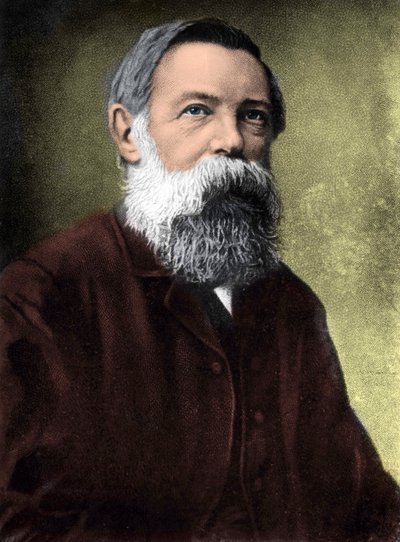 portrett av Friedrich Engels (1820-1895), tysk sosialistisk teoretiker og politiker. av Unknown artist