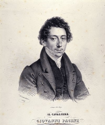 portrett av Giovanni Pacini, italiensk komponist (1796-1867). av Unknown artist