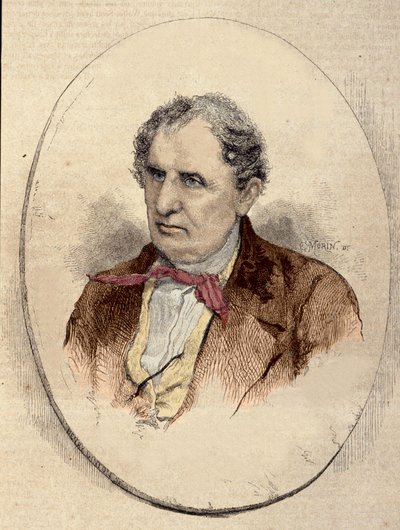 portrett av James Fenimore Cooper (1789-1851), amerikansk forfatter. av Unknown artist