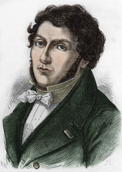 portrett av Jean François (Jean-Francois) Champollion kalt Champollion den unge franske egyptologen (1790 til 1832). av Unknown artist