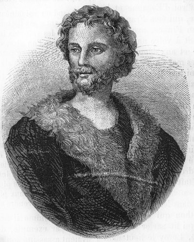 portrett av Mathurin Régnier. Fransk poet (1573 til 1613) Gravering av 1866. av Unknown artist