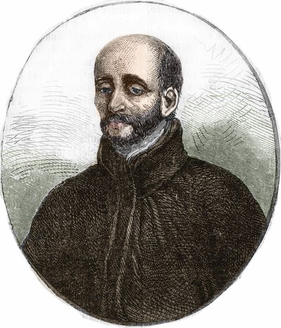 portrett av den hellige Ignatius av Loyola (1491-1556), grunnleggeren av Society of Jesus. av Unknown artist