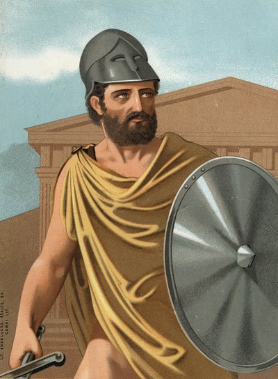 portrait of Themistoklês. in Greek Themistoklês statesman and Athenian general (v. 525 BC to v. 460 BC) after hombres y Mujeres celebres. Barcelona 1877. av Unknown artist