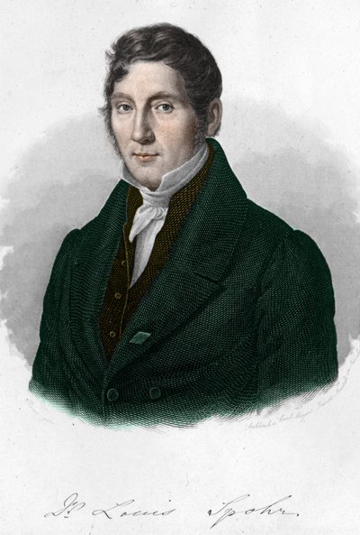 portrett av den tyske komponisten Louis Spohr (1784-1859). av Unknown artist