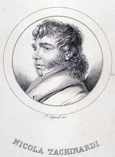 portrett av den italienske tenoren Tachinardi (Nicola Tacchinardi) (Livorno av Unknown artist