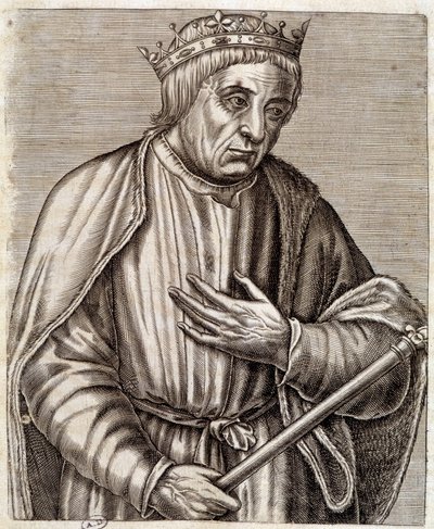 portrett av kongen av Polen Casimir III den store. 1310-1370. gravering fra 1600-tallet. av Unknown artist