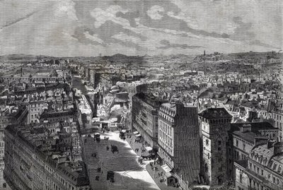 the Great Works of Haussman - Transformations of Paris under the Second Empire, Paris Haussmannien (Boulevard, Haussmannien works) - Le piercing de rue Etienne Marcel- de la rue Turbigo à la Place des Victoires - engraving in “Le journal illustrious”” of 1 av Unknown artist
