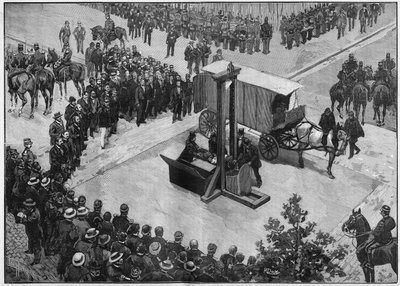 the execution of the anarchist Caserio in Lyon in 1894. av Unknown artist