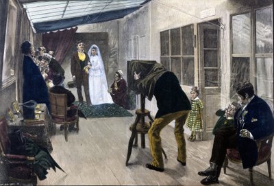 verksted for en fotograf i Paris i 1878 av Unknown artist
