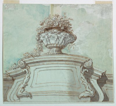 Tegning, sentralt panel for tak, 1750–1800 av Unknown artistUnknown artist