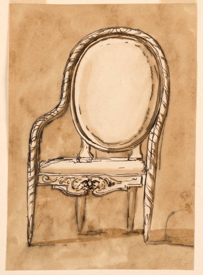 Tegning, Stol, 1780–1790 av Unknown artistUnknown artist