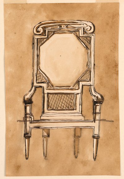 Tegning, Stol, 1780–1790 av Unknown artistUnknown artist