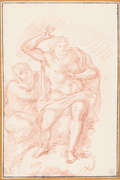 Tegning, Kristus og Maria fra den siste dommedag, ca. 1759–70 av Unknown artistUnknown artist