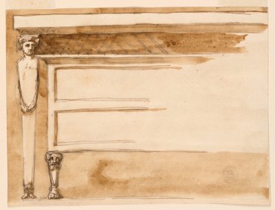 Tegning, konsollbord og kommode, ca. 1795 av Unknown artistUnknown artist