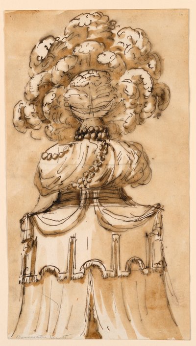 Tegning, topp av en baldakin, ca. 1790 av Unknown artistUnknown artist